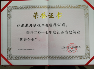2017年江蘇省優秀企業